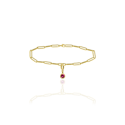[PRE-ORDER] Birthstone Crystal Necklace by Pranwa, Paper Clip Chain – Monthly Gemstone Jewelry, Personalized Gift for Birthday, Zodiac, Healing Energy