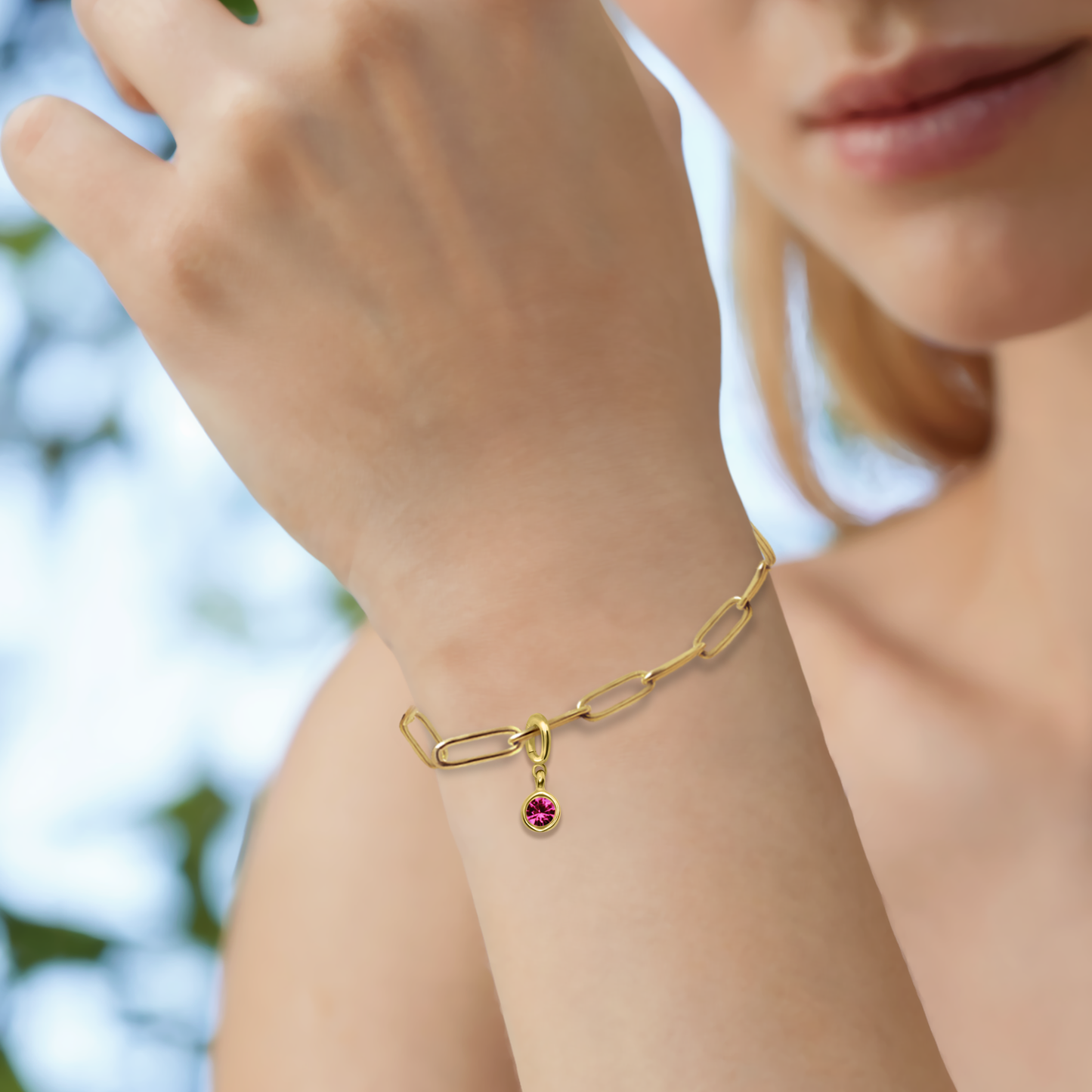 [PRE-ORDER] Birthstone Crystal Necklace by Pranwa, Paper Clip Chain – Monthly Gemstone Jewelry, Personalized Gift for Birthday, Zodiac, Healing Energy