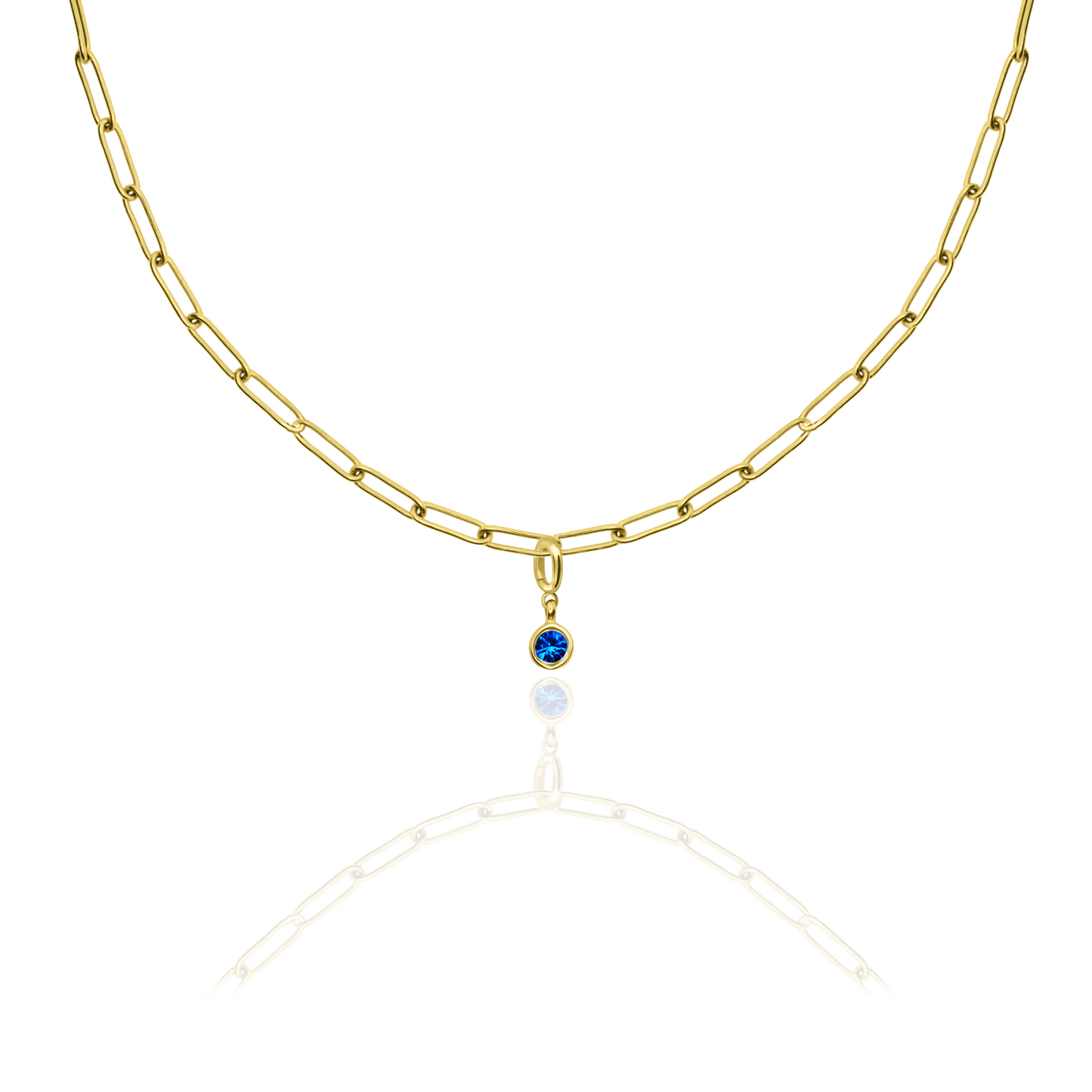 [PRE-ORDER] Birthstone Crystal Necklace by Pranwa, Paper Clip Chain – Monthly Gemstone Jewelry, Personalized Gift for Birthday, Zodiac, Healing Energy