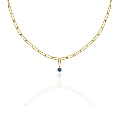 [PRE-ORDER] Birthstone Crystal Necklace by Pranwa, Paper Clip Chain – Monthly Gemstone Jewelry, Personalized Gift for Birthday, Zodiac, Healing Energy