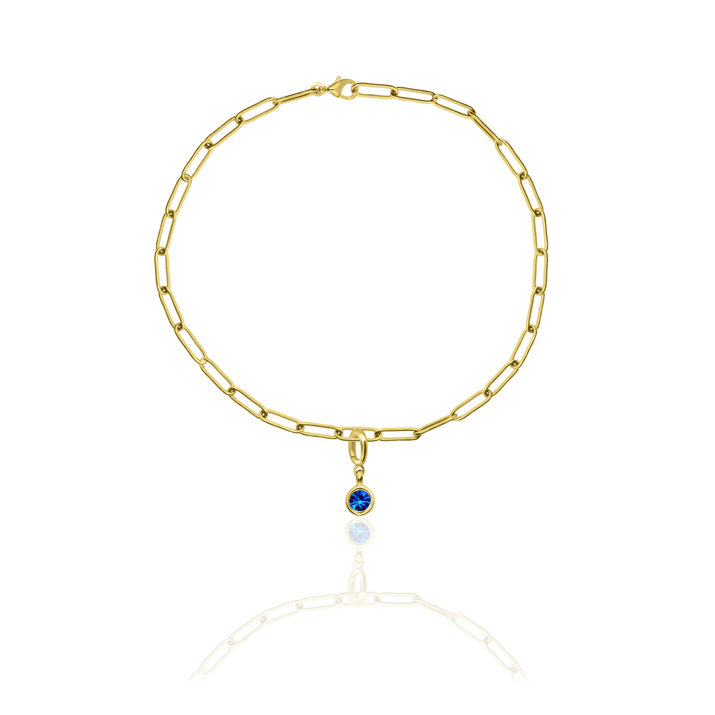 [PRE-ORDER] Birthstone Crystal Necklace by Pranwa, Paper Clip Chain – Monthly Gemstone Jewelry, Personalized Gift for Birthday, Zodiac, Healing Energy