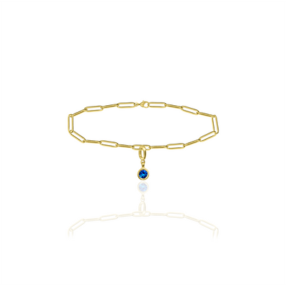 [PRE-ORDER] Birthstone Crystal Necklace by Pranwa, Paper Clip Chain – Monthly Gemstone Jewelry, Personalized Gift for Birthday, Zodiac, Healing Energy