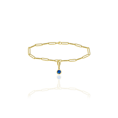[PRE-ORDER] Birthstone Crystal Necklace by Pranwa, Paper Clip Chain – Monthly Gemstone Jewelry, Personalized Gift for Birthday, Zodiac, Healing Energy