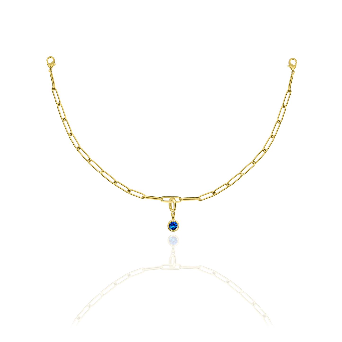 [PRE-ORDER] Birthstone Crystal Necklace by Pranwa, Paper Clip Chain – Monthly Gemstone Jewelry, Personalized Gift for Birthday, Zodiac, Healing Energy