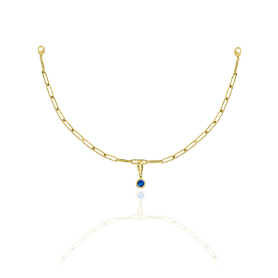 [PRE-ORDER] Birthstone Crystal Necklace by Pranwa, Paper Clip Chain – Monthly Gemstone Jewelry, Personalized Gift for Birthday, Zodiac, Healing Energy