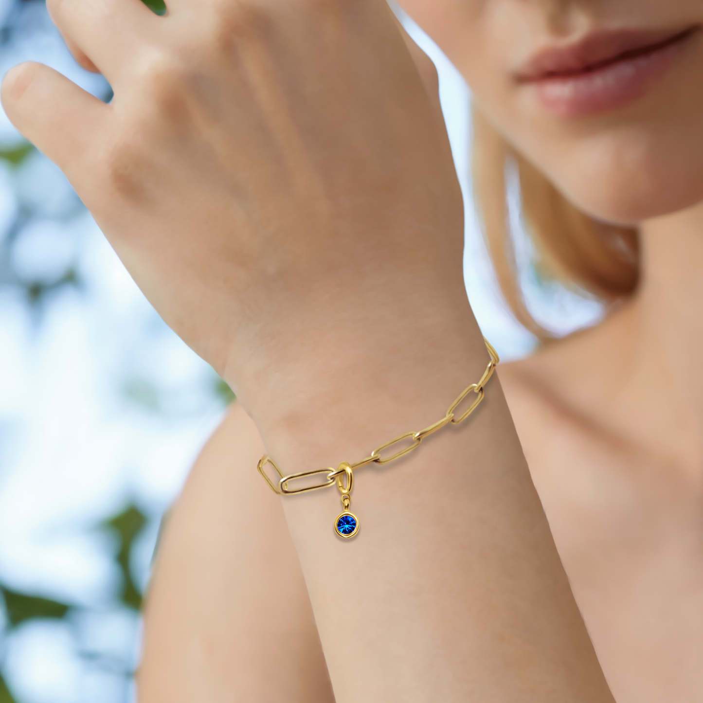 [PRE-ORDER] Birthstone Crystal Necklace by Pranwa, Paper Clip Chain – Monthly Gemstone Jewelry, Personalized Gift for Birthday, Zodiac, Healing Energy