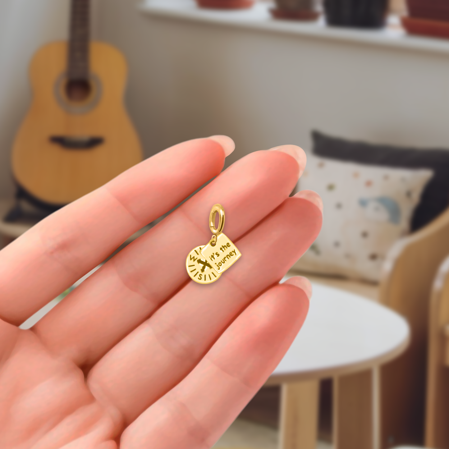 [PRE-ORDER] Nova Compass with "It’s the Journey" Charm, Paper Clip Chain  – Pathfinder, Journey, Discovery, Guidance, Teacher Appreciation Gifts, Learning Journey - Gold, Silver🌟