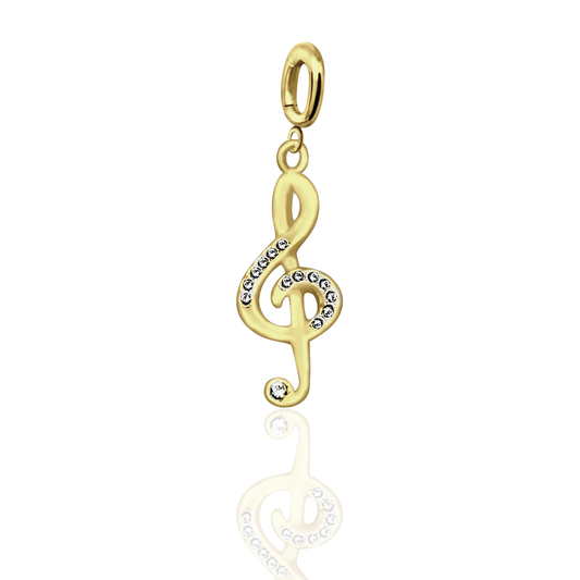 [PRE-ORDER] Cadence Music Treble Clef Charm, Paper Clip Chain, Melody of Lifelong Learning, Rhythm, Creativity, Knowledge, Teacher Appreciation | Inspiration Gifts - Gold, Silver