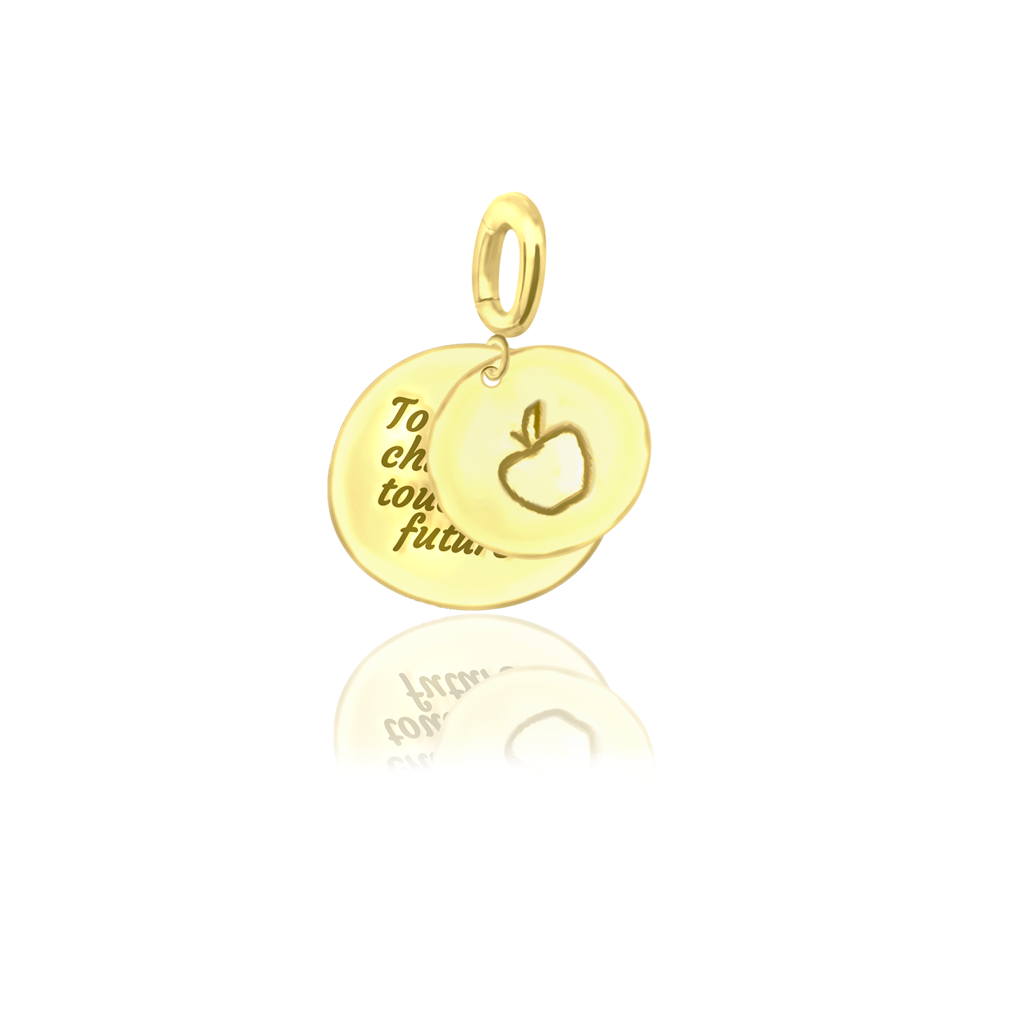 [PRE-ORDER] Elara Apple with "To Teach is to Touch the Future" Charm, Paper Clip Chain  – Legacy Apple, Teaching, Impact, Inspiration, Future, Generations, Teacher Appreciation Gifts - Gold, Silver🍎