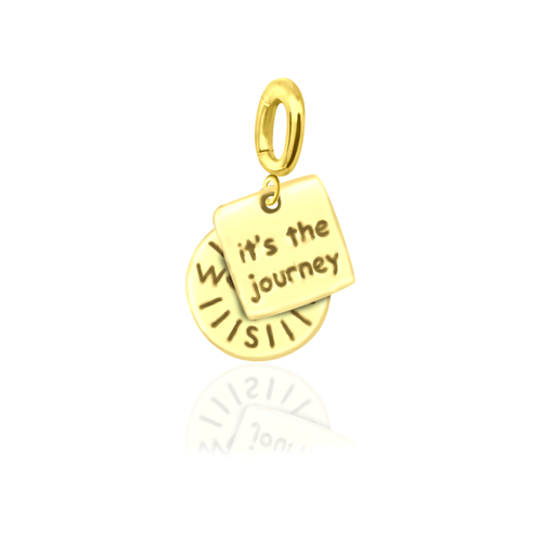 [PRE-ORDER] Nova Compass with "It’s the Journey" Charm, Paper Clip Chain  – Pathfinder, Journey, Discovery, Guidance, Teacher Appreciation Gifts, Learning Journey - Gold, Silver🌟