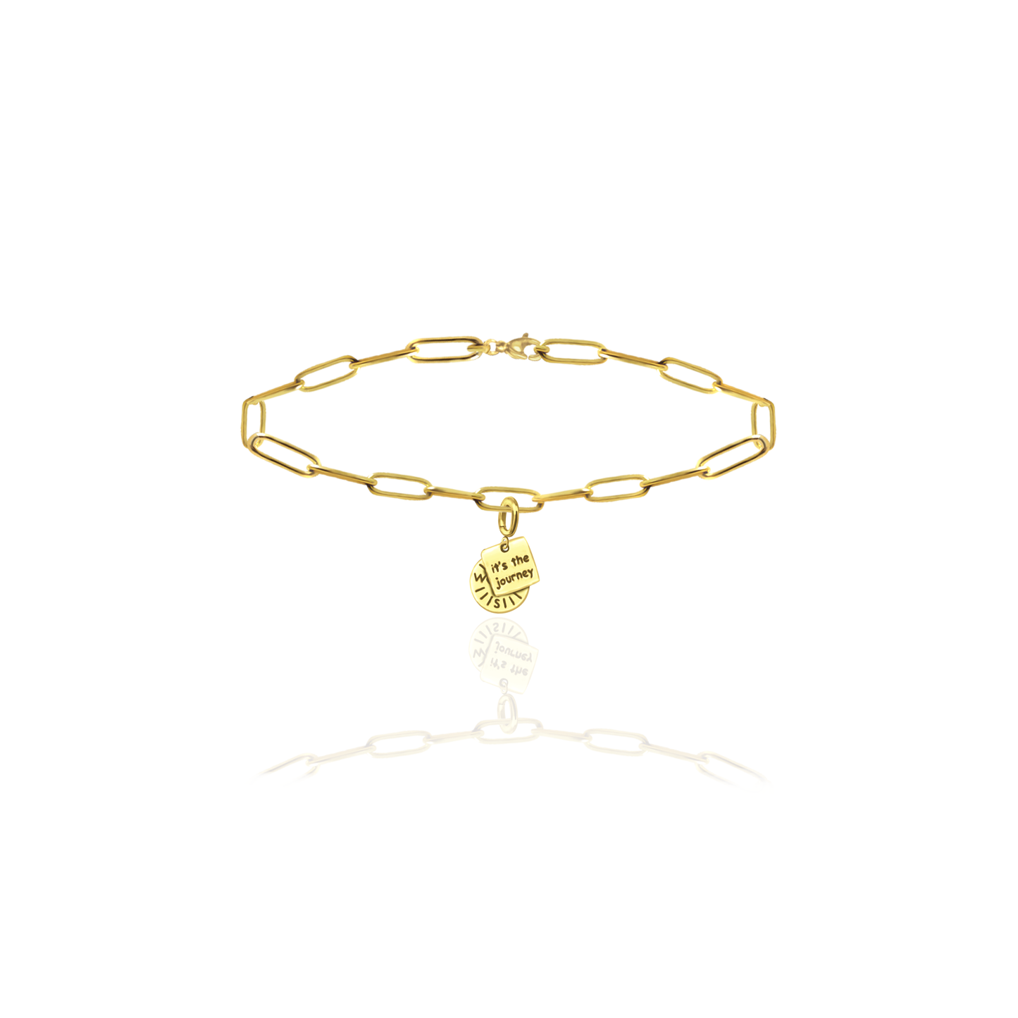 [PRE-ORDER] Nova Compass with "It’s the Journey" Charm, Paper Clip Chain  – Pathfinder, Journey, Discovery, Guidance, Teacher Appreciation Gifts, Learning Journey - Gold, Silver🌟