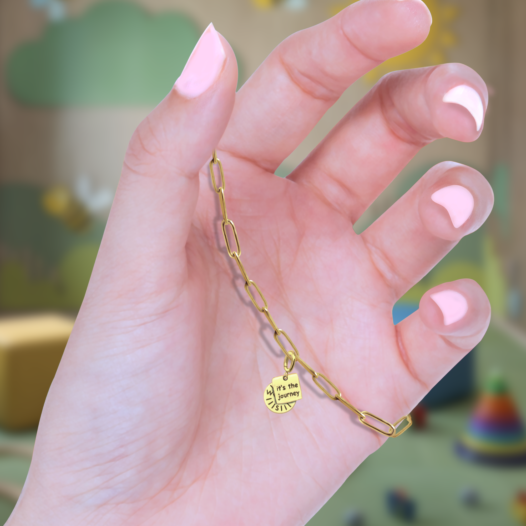 [PRE-ORDER] Nova Compass with "It’s the Journey" Charm, Paper Clip Chain  – Pathfinder, Journey, Discovery, Guidance, Teacher Appreciation Gifts, Learning Journey - Gold, Silver🌟