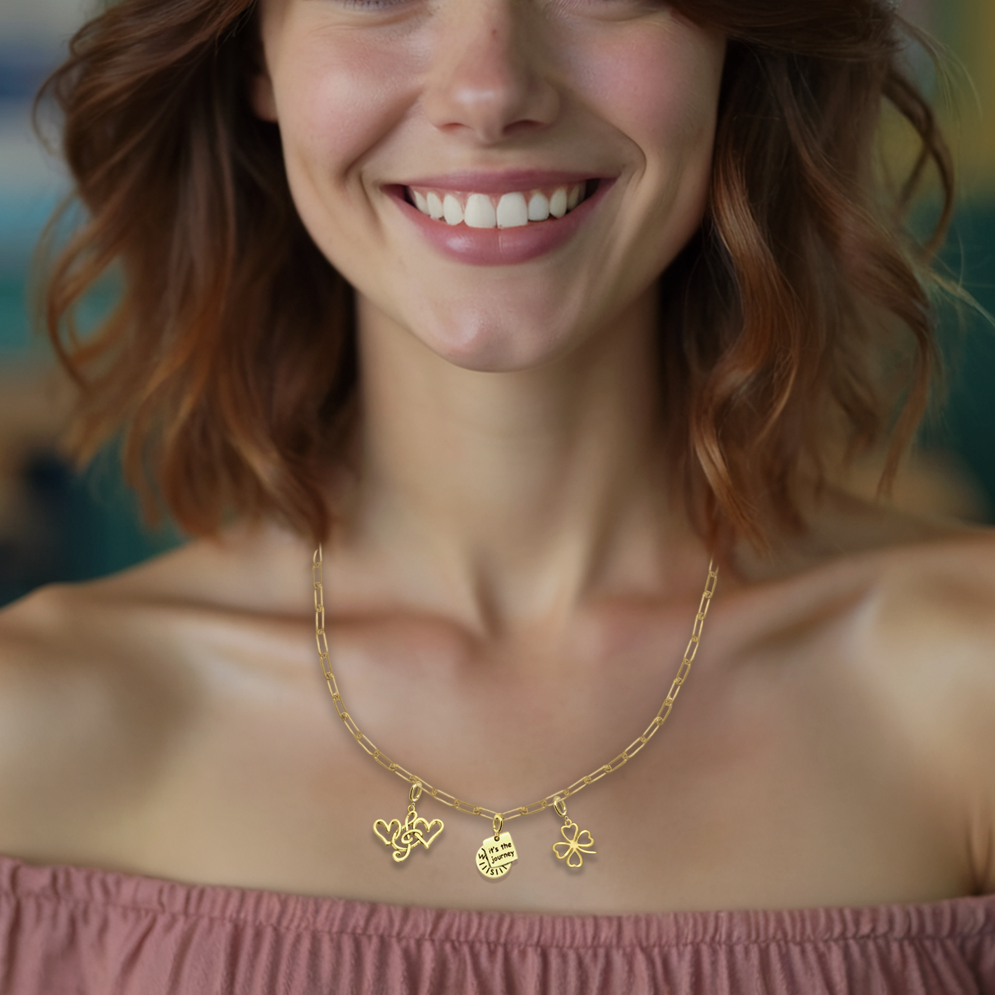 [PRE-ORDER] Nova Compass with "It’s the Journey" Charm, Paper Clip Chain  – Pathfinder, Journey, Discovery, Guidance, Teacher Appreciation Gifts, Learning Journey - Gold, Silver🌟