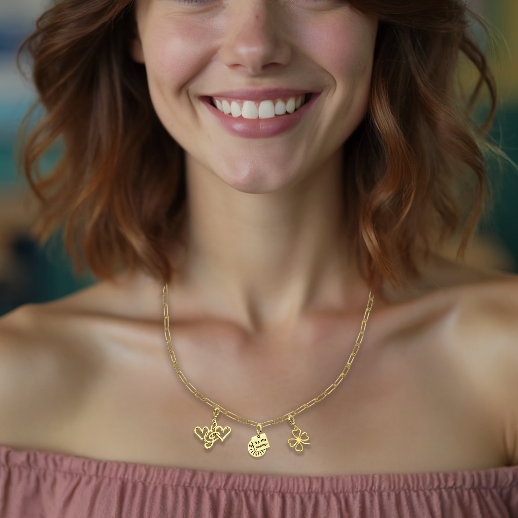 [PRE-ORDER] Nova Compass with "It’s the Journey" Charm, Paper Clip Chain  – Pathfinder, Journey, Discovery, Guidance, Teacher Appreciation Gifts, Learning Journey - Gold, Silver🌟