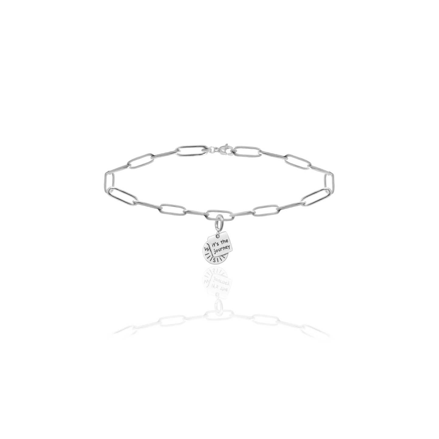 [PRE-ORDER] Nova Compass with "It’s the Journey" Charm, Paper Clip Chain  – Pathfinder, Journey, Discovery, Guidance, Teacher Appreciation Gifts, Learning Journey - Gold, Silver🌟