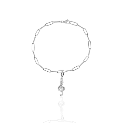 Cadence Music Treble Clef Charm, Paper Clip Chain, Melody of Lifelong Learning, Rhythm, Creativity, Knowledge, Teacher Appreciation | Inspiration Gifts - Gold, Silver