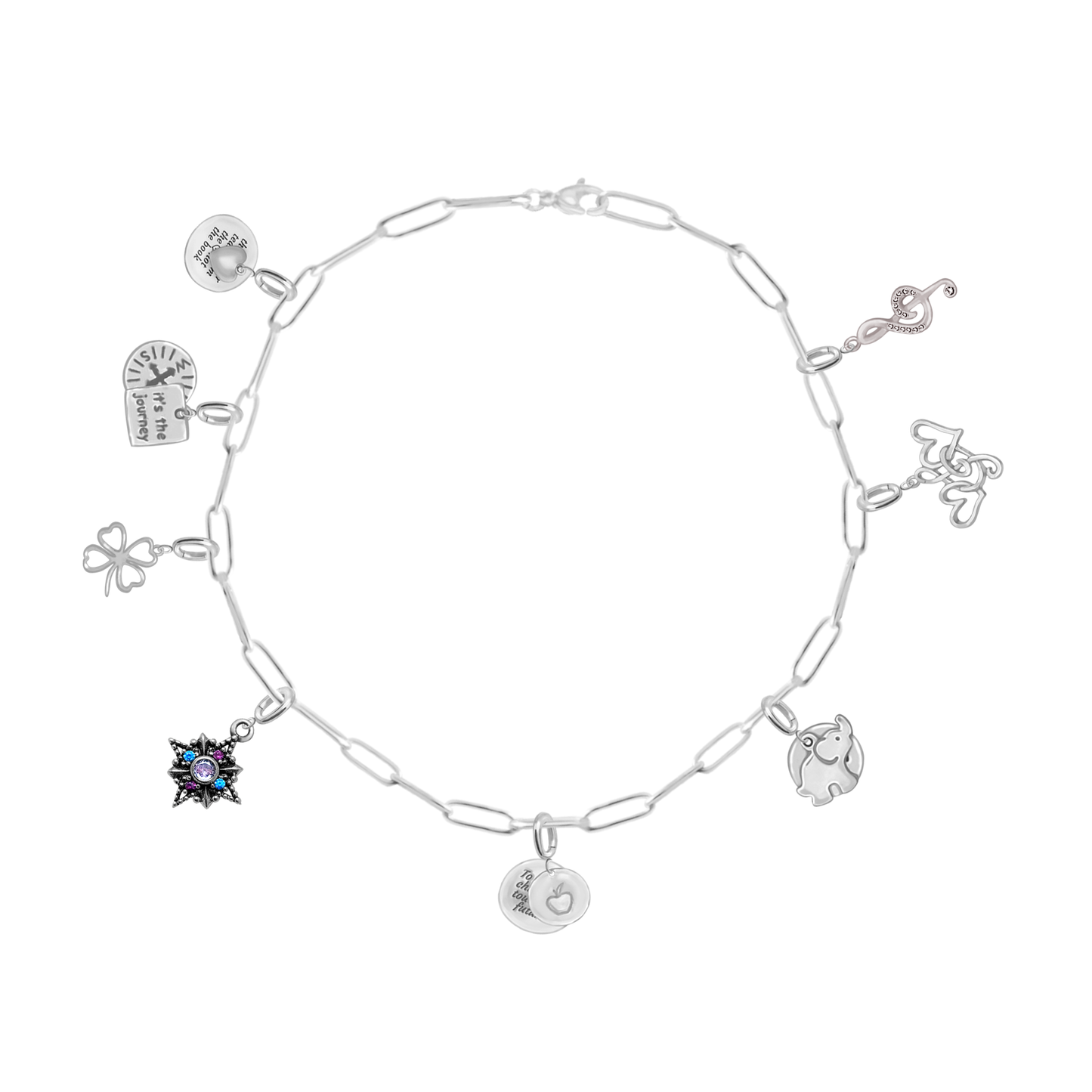 [PRE-ORDER] Elara Apple with "To Teach is to Touch the Future" Charm, Paper Clip Chain  – Legacy Apple, Teaching, Impact, Inspiration, Future, Generations, Teacher Appreciation Gifts - Gold, Silver🍎