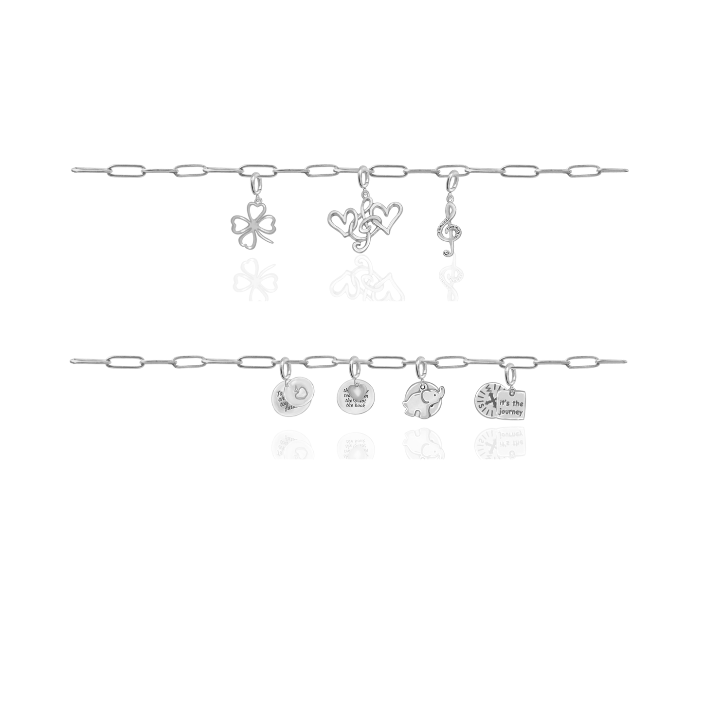 Lyric Harmony of the Heart, Paper Clip Chain, Hearts and Treble Clef Charm, Music, Passion, Creativity, Inspiration, Teacher Appreciation Gifts - Gold, Silver 🎶