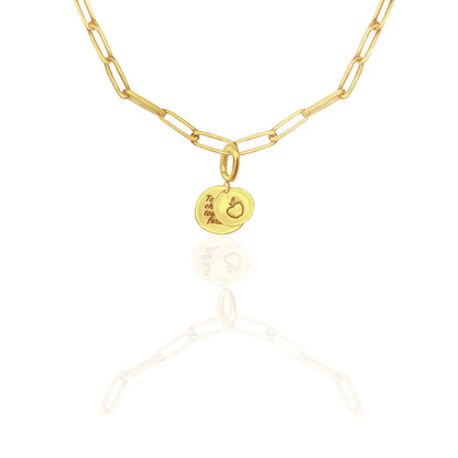 [PRE-ORDER] Elara Apple with "To Teach is to Touch the Future" Charm, Paper Clip Chain  – Legacy Apple, Teaching, Impact, Inspiration, Future, Generations, Teacher Appreciation Gifts - Gold, Silver🍎