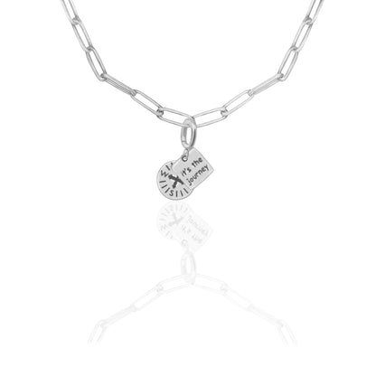 [PRE-ORDER] Nova Compass with "It’s the Journey" Charm, Paper Clip Chain  – Pathfinder, Journey, Discovery, Guidance, Teacher Appreciation Gifts, Learning Journey - Gold, Silver🌟