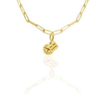[PRE-ORDER] Nova Compass with "It’s the Journey" Charm, Paper Clip Chain  – Pathfinder, Journey, Discovery, Guidance, Teacher Appreciation Gifts, Learning Journey - Gold, Silver🌟