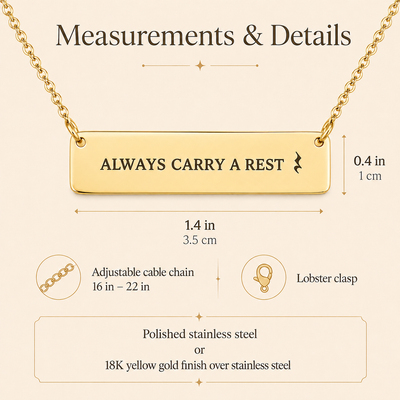 Always Carry a Rest Bar Necklace for Music Teachers & Musicians | Quinnlyn & Co.