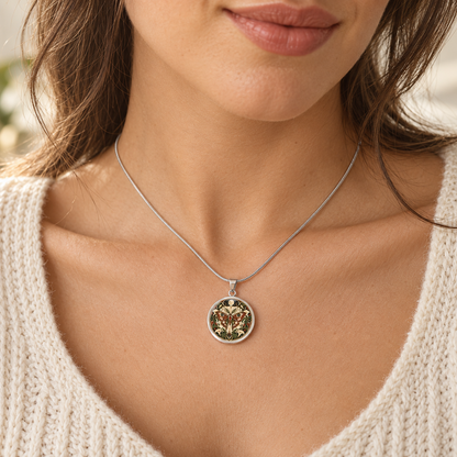 Moonlit Moth Necklace | Art Nouveau Celestial Pendant
