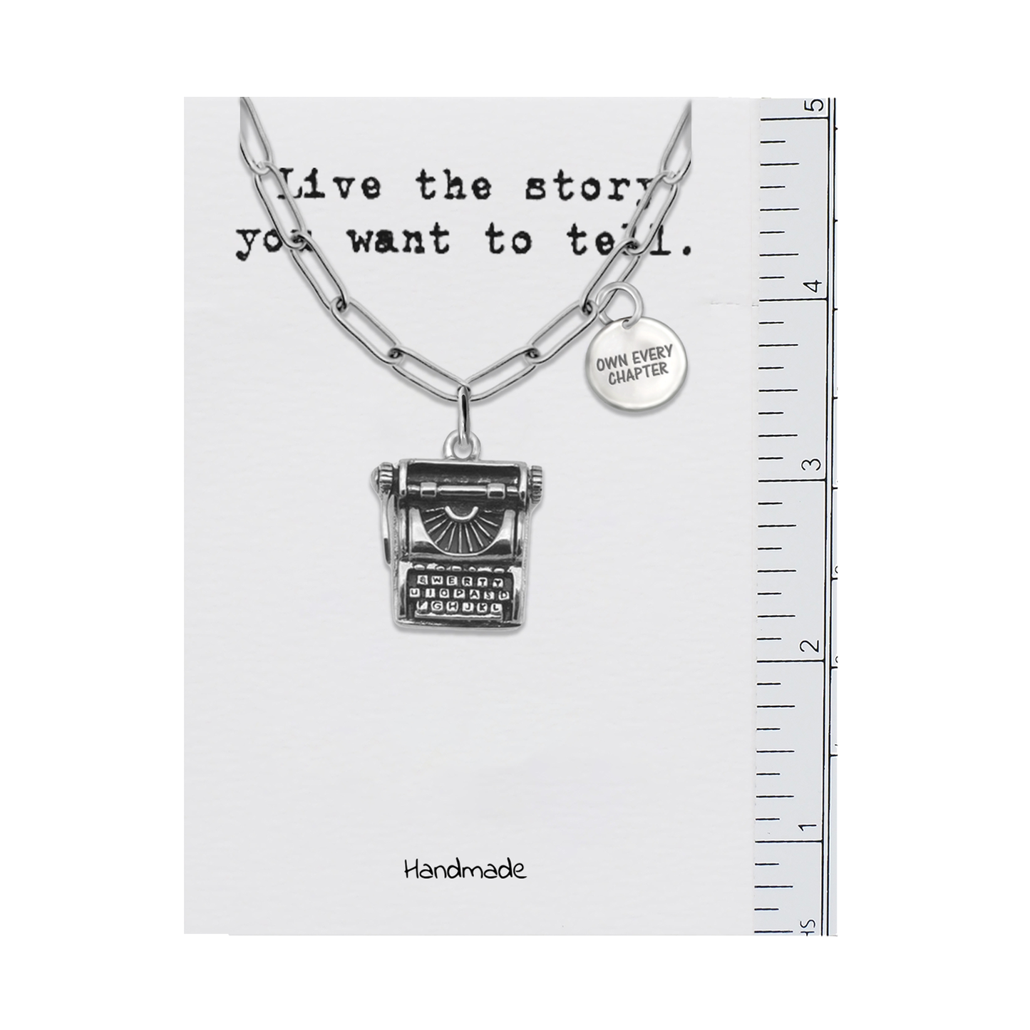 Quinnlyn & Co. Pham Typewriter Pendant Necklace, Birthday Gifts for Women with Inspirational Quote on Greeting Card