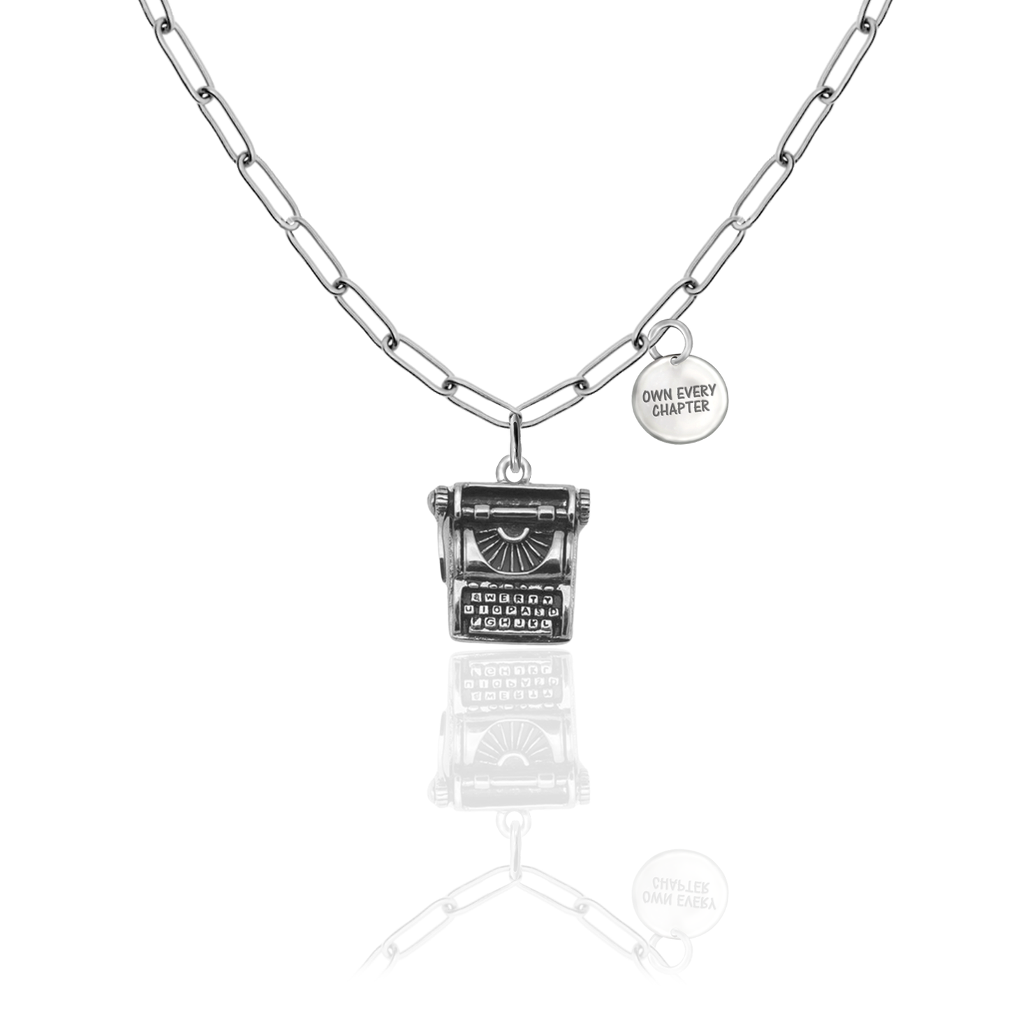 Quinnlyn & Co. Pham Typewriter Pendant Necklace, Birthday Gifts for Women with Inspirational Quote on Greeting Card