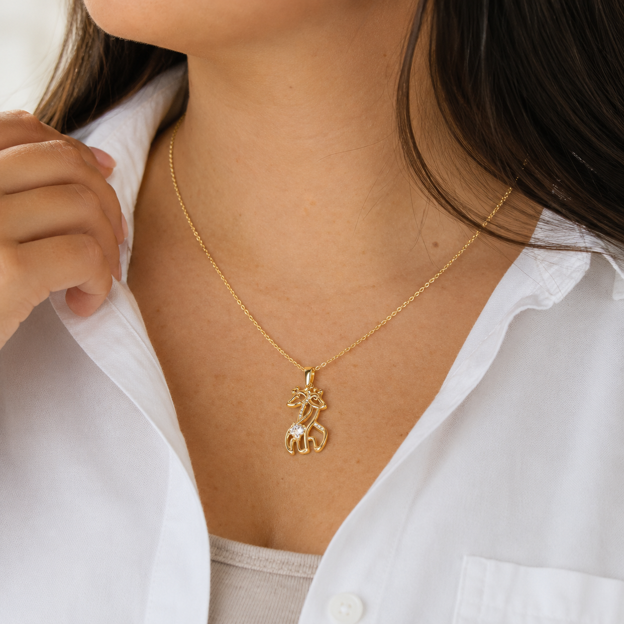 Always Carry Two Giraffes Necklace | Funny Friendship Gift for Best Friends, Sisters & Giraffe Lovers