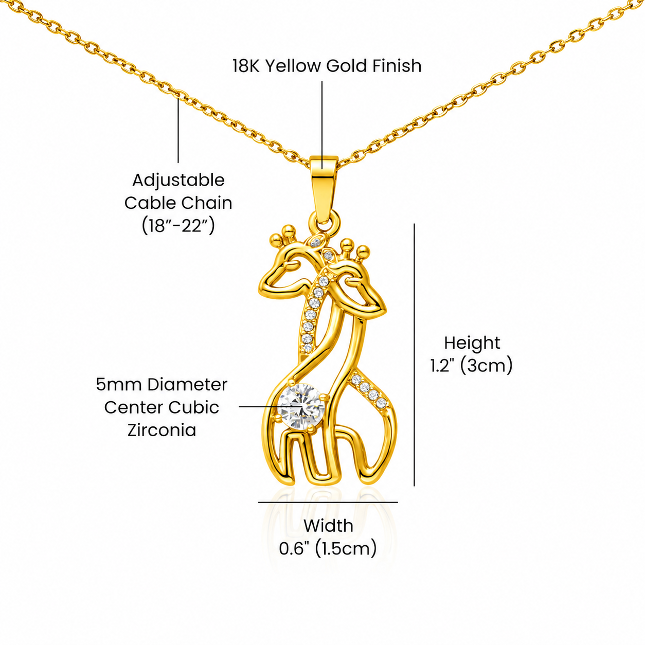 Always Carry Two Giraffes Necklace | Funny Friendship Gift for Best Friends, Sisters & Giraffe Lovers