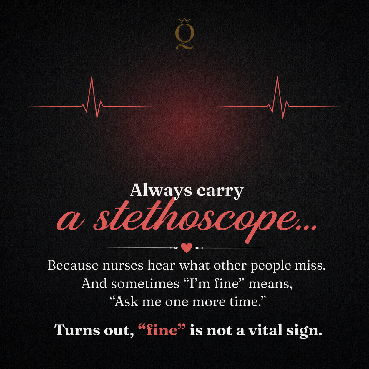 Always Carry a Stethoscope Heart Necklace | Gift for Nurses