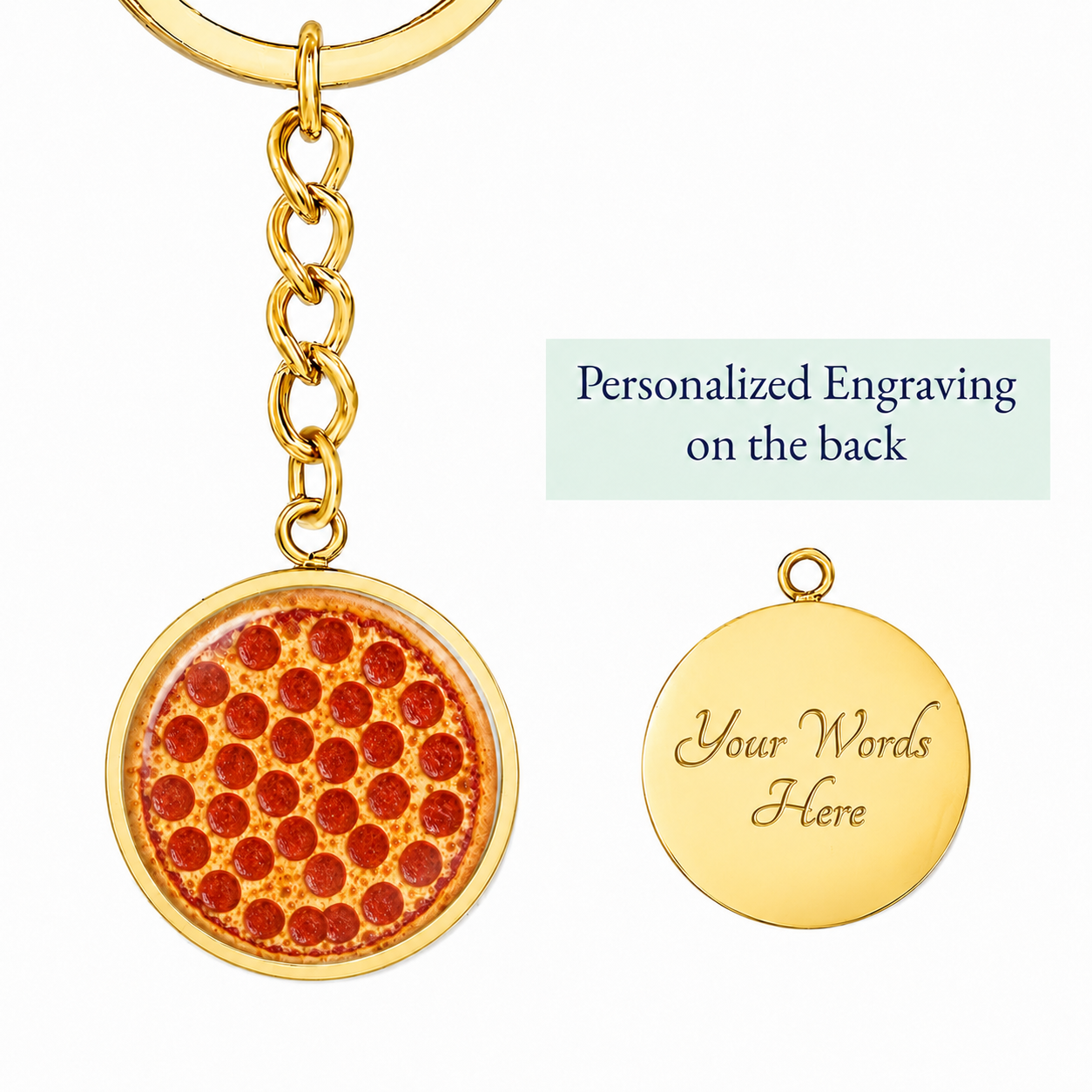 Always Carry Pizza Keychain – Personalized Pizza Photo Gift