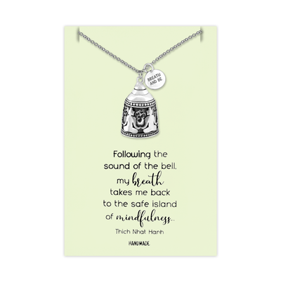 Aleah Buddha Bell Necklace Inspirational Quotes Jewelry Greeting Card