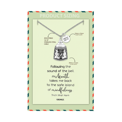 Aleah Buddha Bell Necklace Inspirational Quotes Jewelry Greeting Card