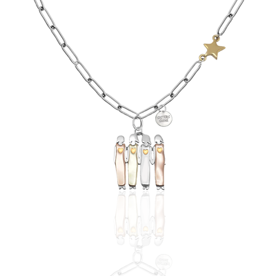 Gracyn Sisters and Star Pendant Necklace, Gifts for Best Friends with Greeting Card