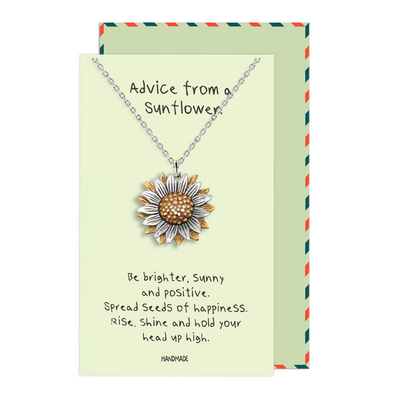 Yamileth Sunflower Charm Jewelry with Inspirational Greeting Card