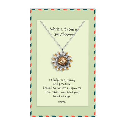 Yamileth Sunflower Charm Jewelry with Inspirational Greeting Card