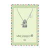 Aya Bird Cage with Key and Bird Charms Necklace, Womens Necklace, Gift for Women