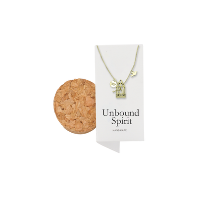 Aya Bird Cage with Key and Bird Charms Necklace, Womens Necklace, Gift for Women