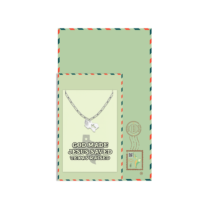 Ella Texas Map Cross Necklace for Women with Greeting Card