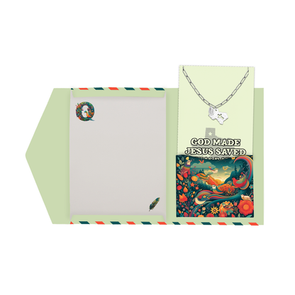 Ella Texas Map Cross Necklace for Women with Greeting Card