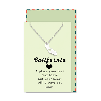 Sylvie California State Necklace, Handmade Birthday Gifts for Women