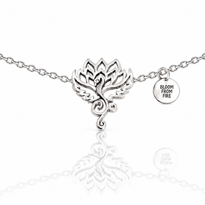 Quinnlyn & Co. Phoenix Earring, Pendant Necklace, Morse Code Bracelet Set of 2 with Inspirational Quote on Greeting Card