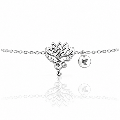 Quinnlyn & Co. Phoenix Earring, Pendant Necklace, Morse Code Bracelet Set of 2 with Inspirational Quote on Greeting Card