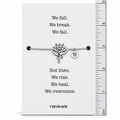Quinnlyn & Co. Phoenix Earring, Pendant Necklace, Morse Code Bracelet Set of 2 with Inspirational Quote on Greeting Card