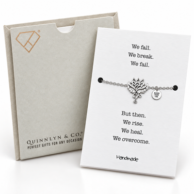 Quinnlyn & Co. Phoenix Earring, Pendant Necklace, Morse Code Bracelet Set of 2 with Inspirational Quote on Greeting Card