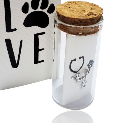 Quinnlyn & Co. Love Paw Stethoscope Charm, Gifts for Women, RN Nurses with Inspirational Quote on Greeting Card