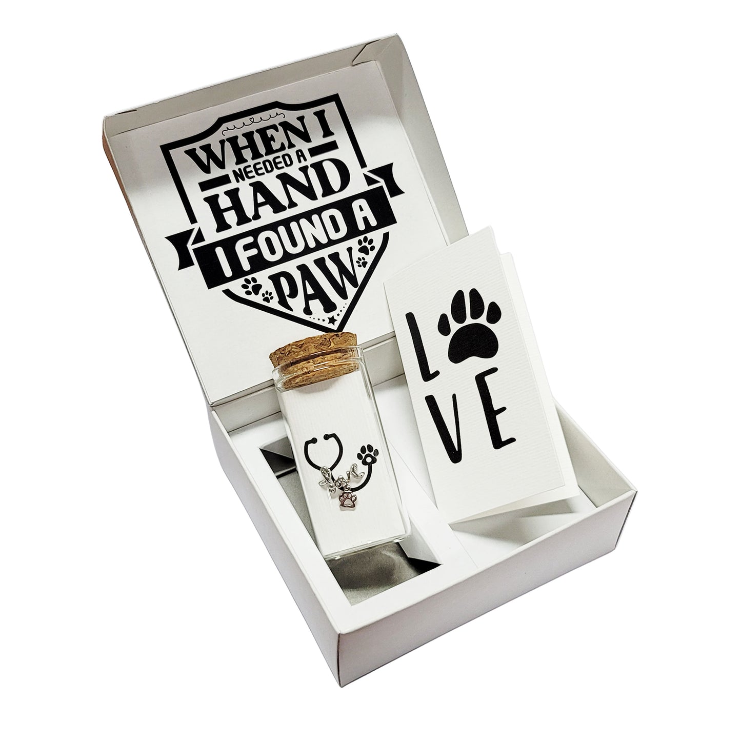 Quinnlyn & Co. Love Paw Stethoscope Charm, Gifts for Women, RN Nurses with Inspirational Quote on Greeting Card