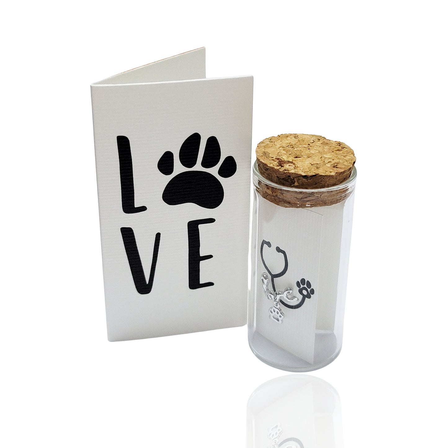 Quinnlyn & Co. Love Paw Stethoscope Charm, Gifts for Women, RN Nurses with Inspirational Quote on Greeting Card